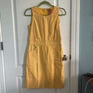 Tory Burch Yellow Chevron Shift Dress